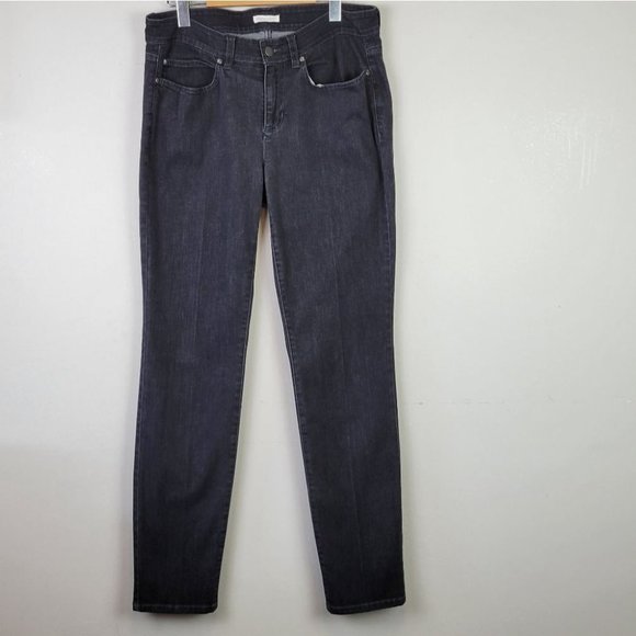 eileen Fisher Straight Leg Jeans Organic Cotton Black 10 - Picture 10 of 10